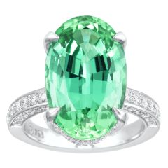 Oval Mint Tourmaline Ring