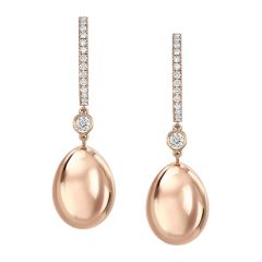 Rose Gold Diamond Pavé Egg Drop Earrings