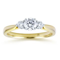 Signature Three-Stone Diamond Yellow Gold Ring