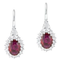 Ruby Halo Drop Earrings