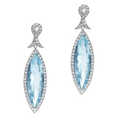 Marquise Aquamarine Drop Earrings