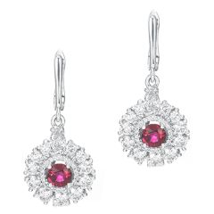 Ruby Sunflower Drop Earrings