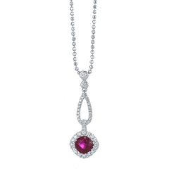 Cushion Cut Ruby Pendant