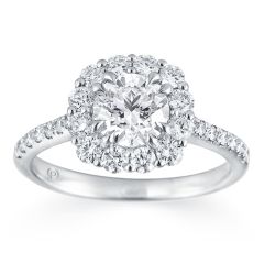 Signature Diamond Halo Platinum Ring