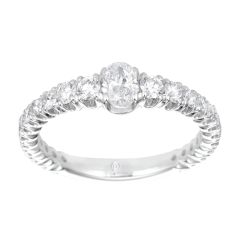 White Gold Diamond and Graduated Diamond Shank Ring