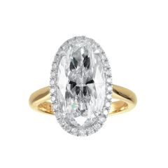 Yellow and White Gold Movál Diamond Halo Ring