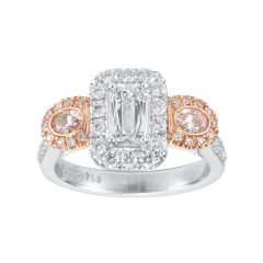 Platinum ASHOKA® and Pink Diamond Ring