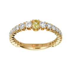 Rose Gold Yellow Diamond and Graduated Diamond Shank Ring