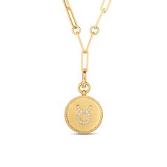 18ct Yellow Gold Taurus Zodiac Diamond Necklace