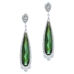 Green Tourmaline Drop Earrings