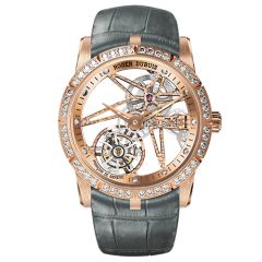 Excalibur Astral - Skeleton single flying tourbillon, Rose Gold, Grey, 36mm