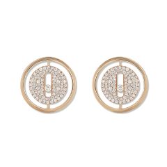 Lucky Move Pavé-set Rose Gold Stud Earrings