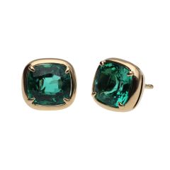 Cushion Emerald Stud Earrings