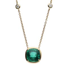 Cushion Emerald Pendant