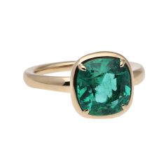 Cushion Emerald Ring