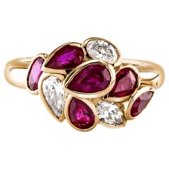 Rose Gold Ruby Leaf Ring