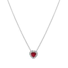 Ruby and Diamond Heart Pendant