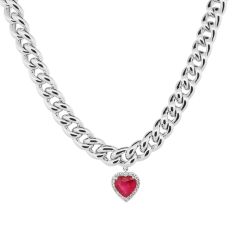 Ruby and Diamond Chain Necklace