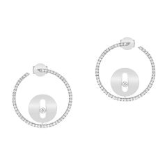 Lucky Move Hoop Earrings White Gold