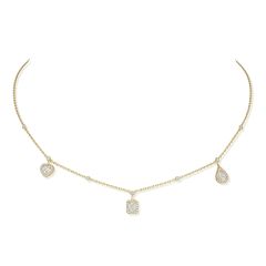 My Twin Trio 3 x 0.15ct Yellow Gold Necklace