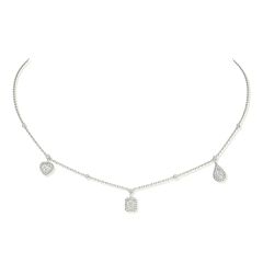 My Twin Trio 3 x 0.15ct White Gold Necklace