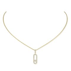 Move Uno Pavé Yellow Gold Necklace