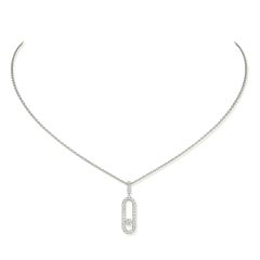 Move Uno Pavé White Gold Necklace