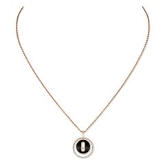 Lucky Move Onyx Rose Gold Necklace