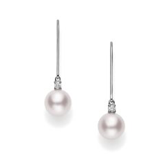 Akoya Cultured Pearl and Diamond Earrings