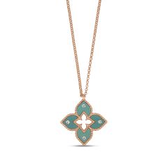 Rose Gold Venetian Princess Green Titanium Diamond Pendant