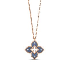 Rose Gold Venetian Princess Blue Titanium Diamond Pendant